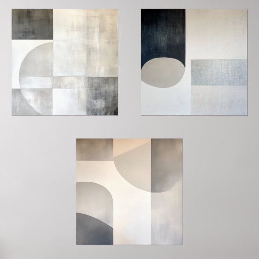 Japandi Abstract Minimalist Neutral Wall Art Set (Vorderseite)