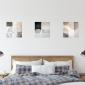 Japandi Abstract Minimalist Neutral Wall Art Set (Schlafzimmer)