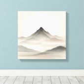Japandi Abstract Mountain Art for Quiet Interiors Leinwanddruck (Insitu (Holzboden))