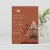 Japandi Abstrakte skandinavische Hochzeit Einladung (Stehend Vorderseite)