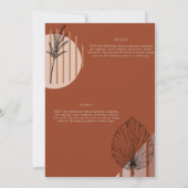 Japandi Abstrakte skandinavische Hochzeit Einladung (Rückseite)