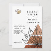 Japandi Abstrakte skandinavische Hochzeit Einladung (Vorderseite)