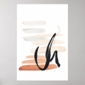 Japandi Aquarell abstrakt Poster (Vorne)