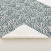 Japandi Bauernhof Gray Monochromatic Waves Scallop Sherpadecke (3/4)