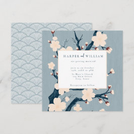 Japandi-Blume - Hochzeit in Blau und Rosa