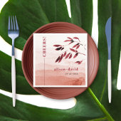 Japandi CHEERS Hochzeit Wasserfarbe Serviette