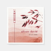 Japandi CHEERS Hochzeit Wasserfarbe Serviette (Vorderseite)