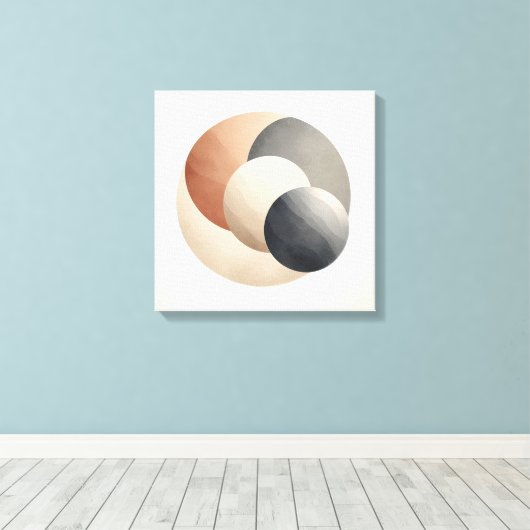 Japandi Eclipse Abstract for Balanced Interiors Leinwanddruck (Insitu (Holzboden))