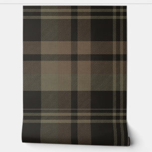 Japandi Farmhouse Plaid in Olive and Brown Tapete