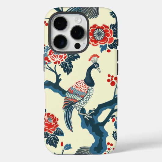 Japandi Floral William Morris Style iPhone Case (Rückseite)