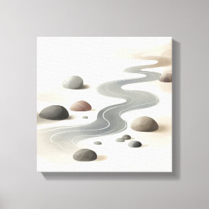 Japandi-Flussfluss-Kunst für ruhige Zen-Interieurs Leinwanddruck