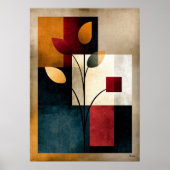 Japandi-Ikebana-Geometrie Abstracte Wandkunst mit  Poster (Vorne)