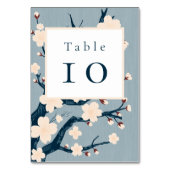 Japandi Kirschblütenhochzeit Tischnummer (Vorderseite)