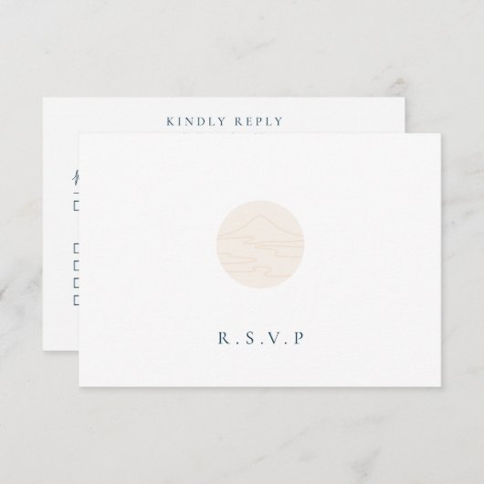 Japandi Landschaftsspeisen UAWG RSVP Karte (Vorne/Hinten)