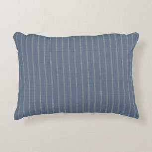 Japandi marineblaue Denim-Linien neutrale Geometri Dekokissen