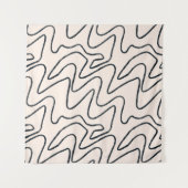 Japandi Minimalist Brush Stroke Pattern in Cream a Wandteppich (Vorderseite)