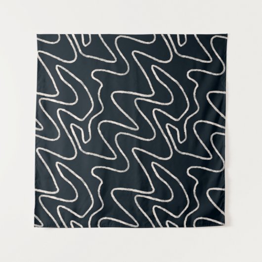 Japandi Minimalist Brush Stroke Pattern in Cream  Wandteppich (Vorderseite (Horizontal))