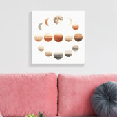 Japandi-Mondphasen-Wandkunst für den Schulbeginn Leinwanddruck (Insitu (Wohnzimmer))