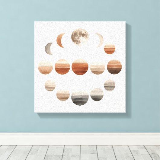 Japandi Moon Phases Back to School Wall Art Leinwanddruck (Insitu (Holzboden))