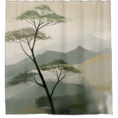 Japandi Mystic Peaks Wall Art Print Duschvorhang (Vorderseite)