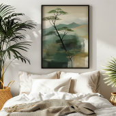 Japandi Mystic Peaks Wall Art Print Poster
