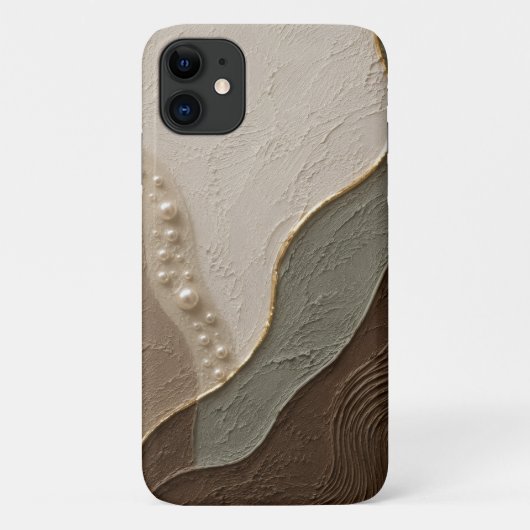 Japandi-Neutrales Texturdesign Case-Mate iPhone Hülle (Rückseite)
