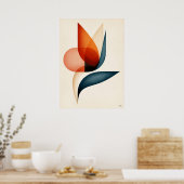 Japandi Paradiesvogel-Geometrie Poster (Küche)