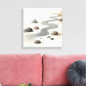 Japandi River Flow Art for Calm Zen Interiors Leinwanddruck (Insitu (Wohnzimmer))