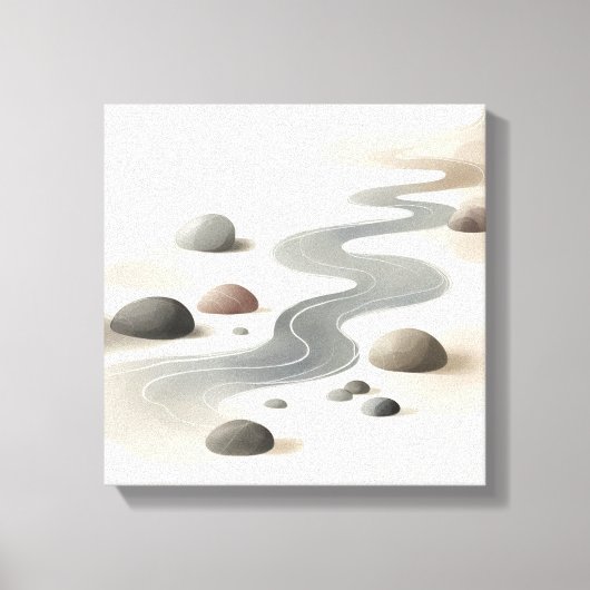 Japandi River Flow Art for Calm Zen Interiors Leinwanddruck (Vorderseite)