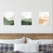 Japandi Sage Green Floral Art | Zen Wall Print Set (Schlafzimmer)