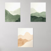 Japandi Sage Green Floral Art | Zen Wall Print Set (Vorderseite)