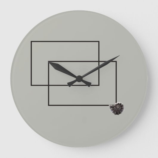 Japandi Seeleben in Beige Große Wanduhr (Vorderseite)