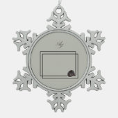 Japandi Seeleben in Beige Schneeflocken Zinn-Ornament (Vorderseite)