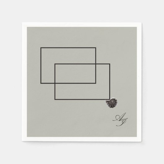 Japandi Seeleben in Beige Serviette (Vorderseite)