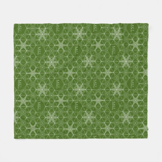 Japandi Stil Snowflake Fleecedecke (Vorderseite (Horizontal))