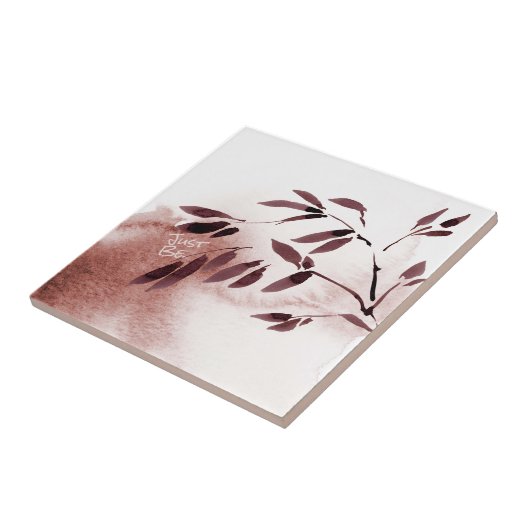 Japandi-Style Wassercolor Bamboo Abstrakt Fliese (Seite)