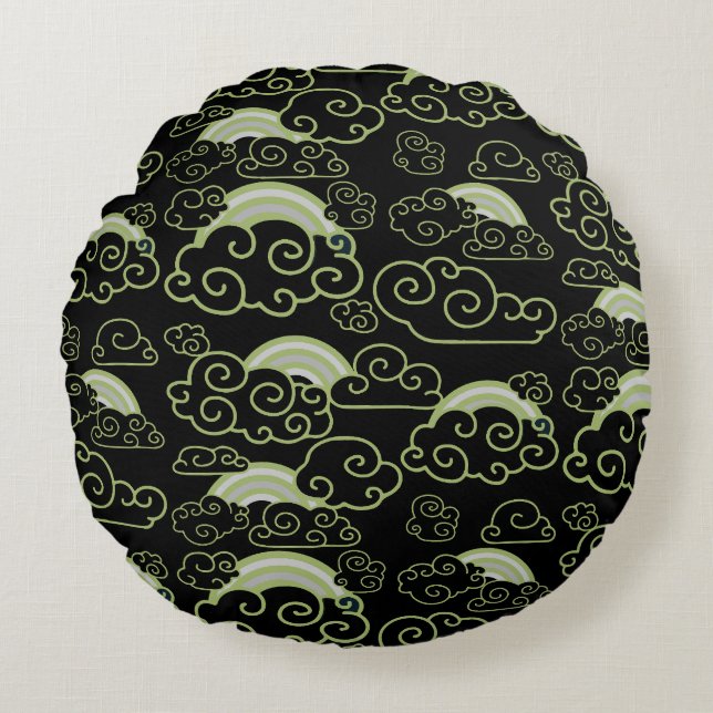 Japandi Style Wohngestaltung Rundes Kissen (Vorderseite)