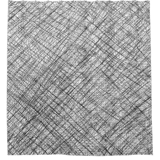 Japandi Textil Stil einfache Linien Skribble Duschvorhang (Vorderseite)