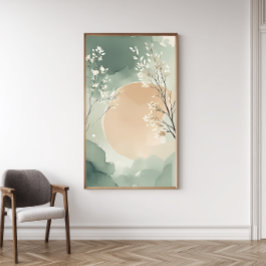 Japandi Wasserfarbe Blumenstrauß | Poster