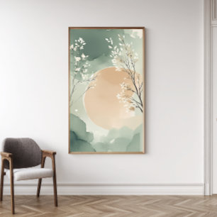 Japandi Wasserfarbe Blumenstrauß   Poster