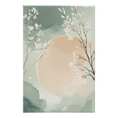 Japandi Wasserfarbe Blumenstrauß | Poster (Vorderseite)