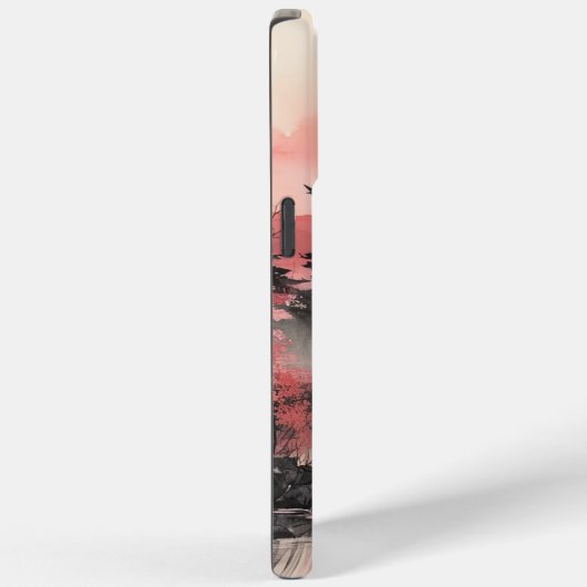 Japandi Wasserfarbenwelt Wasserwelt Landschaft Case-Mate iPhone Hülle (Rückseite / Rechts)