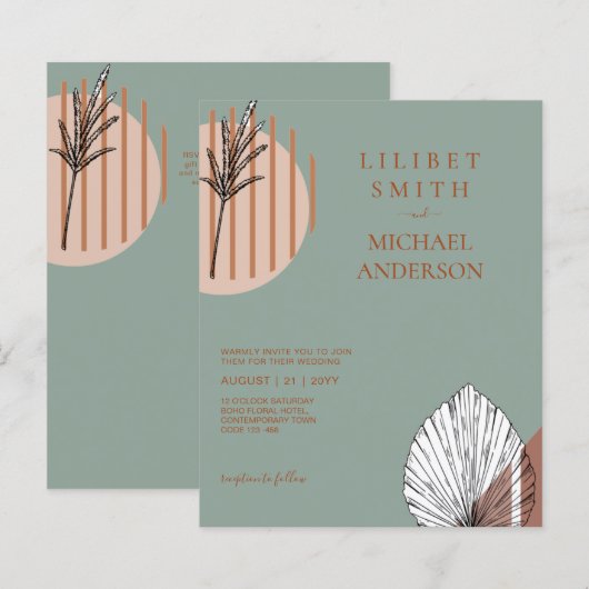 Japandi Wedding Scandinavian Abstrakt Geometric (Vorne/Hinten)