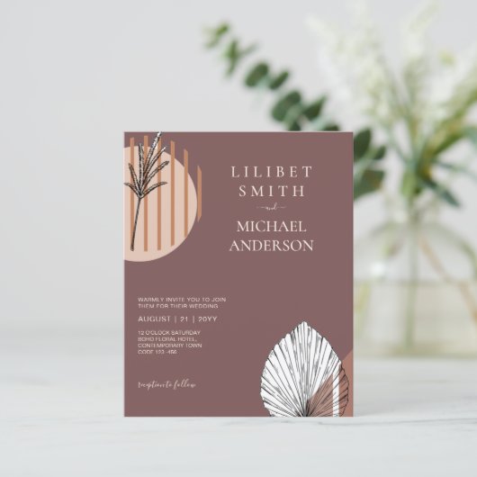 Japandi Wedding Scandinavian Abstrakt Geometric (Stehend Vorderseite)