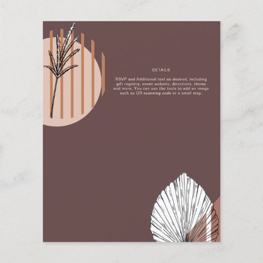 Japandi Wedding Scandinavian Abstrakt Geometric (Rückseite)