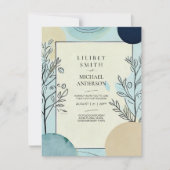 Japandi Wedding Theme Aqua Blues Einladung (Vorderseite)