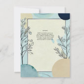 Japandi Wedding Theme Aqua Blues Einladung (Rückseite)