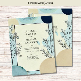 Japandi Wedding Theme Aqua Blues Einladung