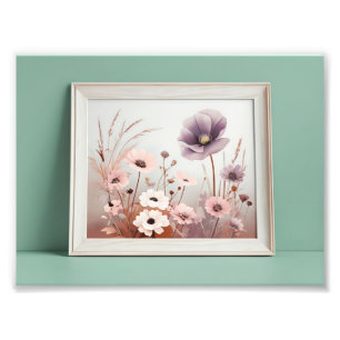 Japandi Wildblume Minimalistisch botanisch Fotodruck
