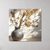 Japandi Zen Floral Fusion Keramik Vase Leinwanddruck (Vorderseite)